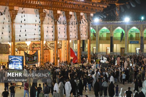 اقامه عزاداری شب عاشورای حسینی در حرم مطهر شاهچراغ(ع)