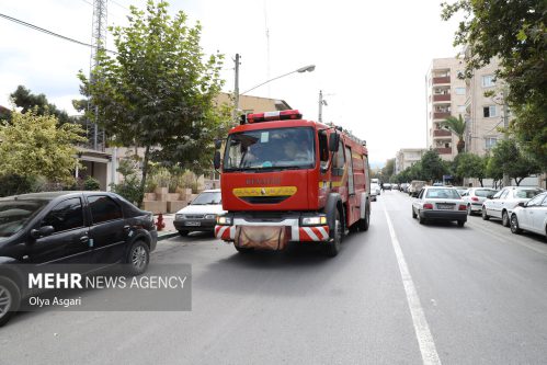 حریق یک استخر در خیابان کمالی تهران