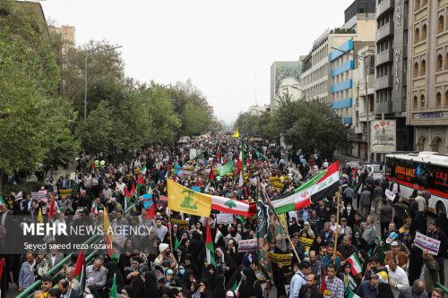 راهپیمایی مردم تهران در حمایت از مردم فلسطین۲